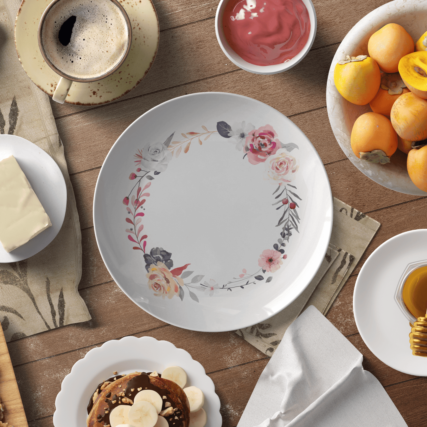 Watercolor Floral 10" Dinner Plates - I Bought a Yard Sale