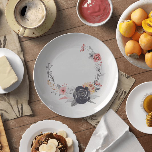 Watercolor Floral 10" Dinner Plates - I Bought a Yard Sale