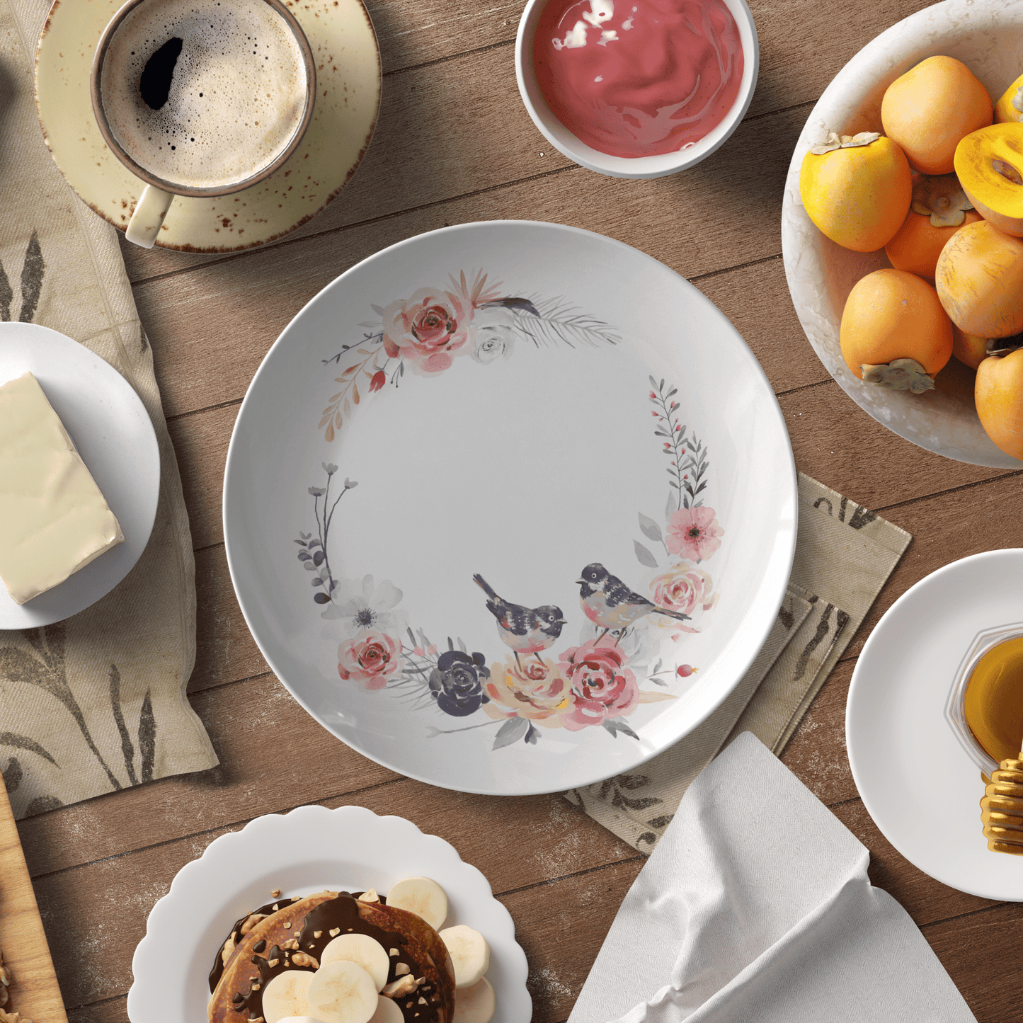 Watercolor Floral 10" Dinner Plates - I Bought a Yard Sale