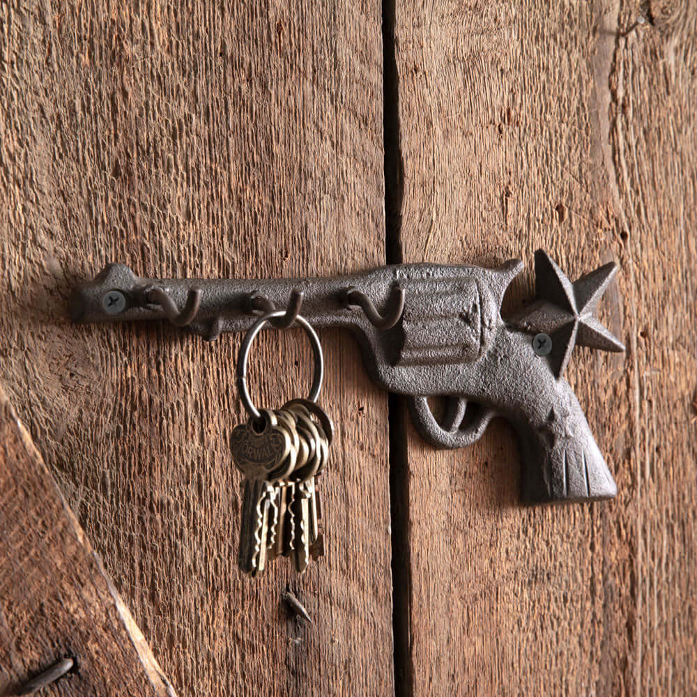 Western Cowboy Pistol Wall Hook in Cast Iron - I Bought a Yard Sale