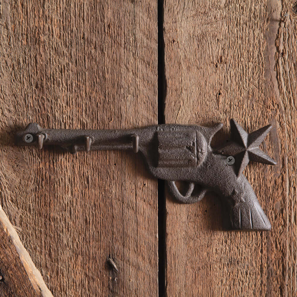Western Cowboy Pistol Wall Hook in Cast Iron - I Bought a Yard Sale
