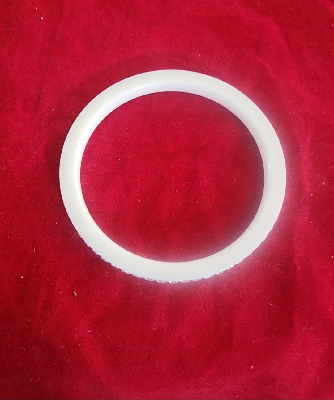 white Bangle Bracelet Clear Crystal Rhinestones Bling - I Bought a Yard Sale