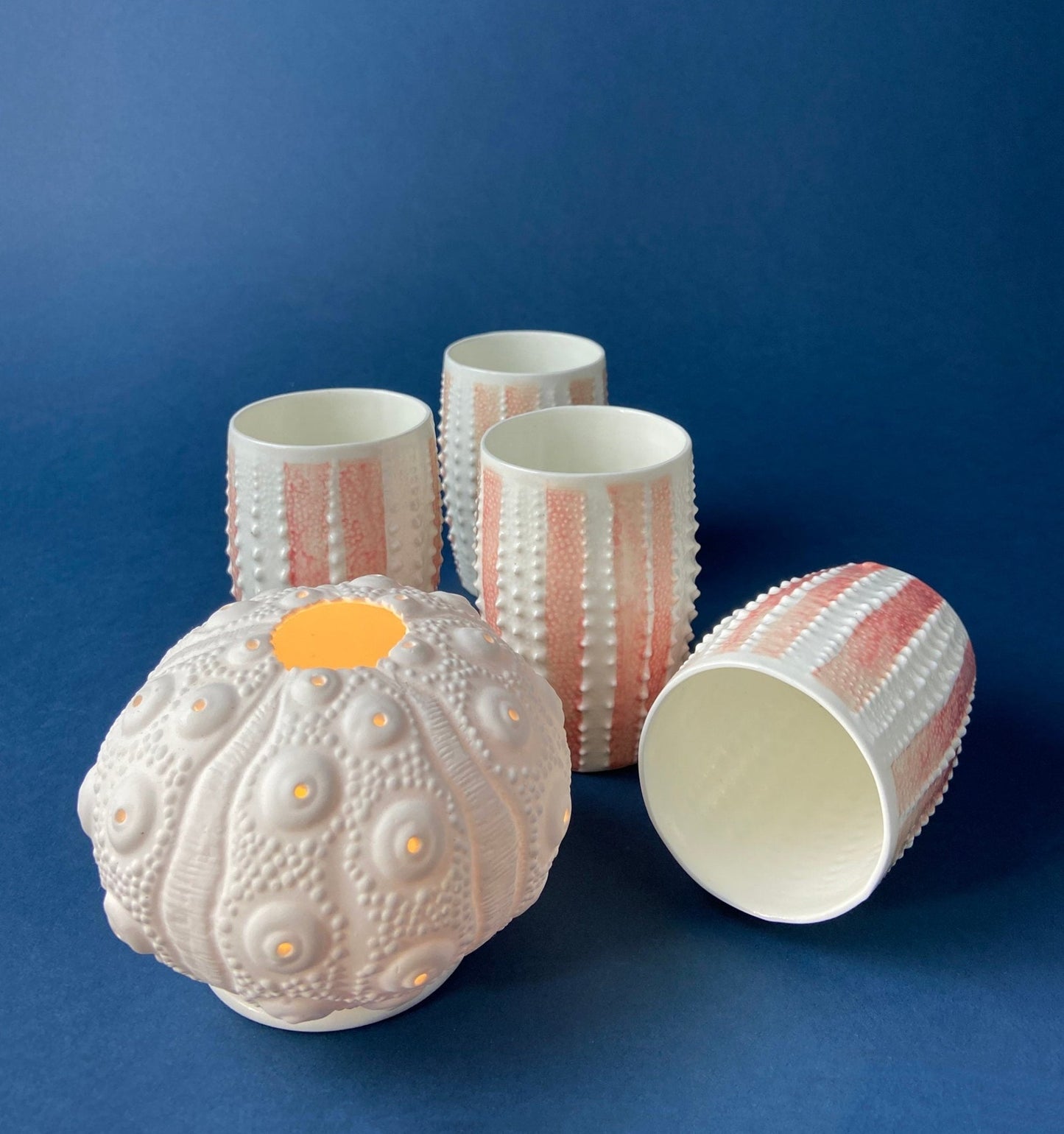 White, Porcelain Modern Vases. Set of Three Sperical Vases with Small Mouths and Fluting. Perfect for Breakfast Tray. Minimal Home Decor. - I Bought a Yard Sale