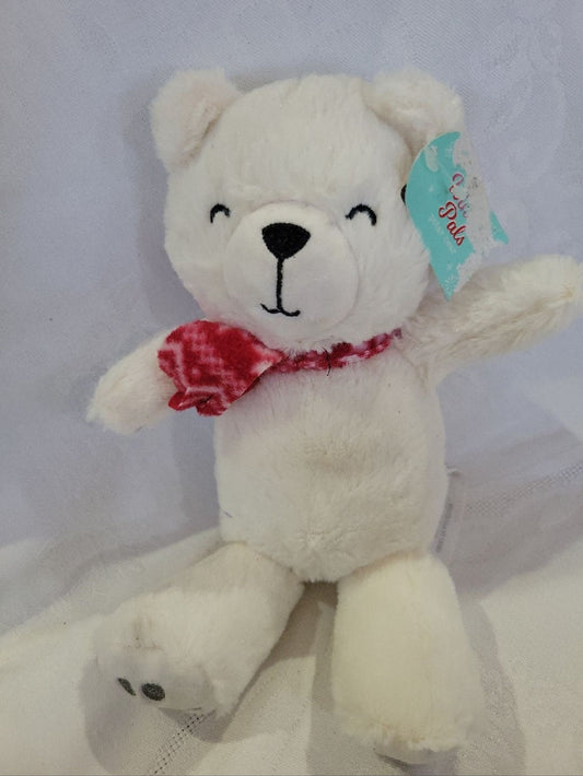 Winter Pals White Bear with red Scarf - I Bought a Yard Sale