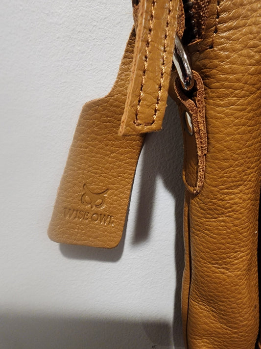 Wise Owl Brown Leather Purse Crossbody - I Bought a Yard Sale
