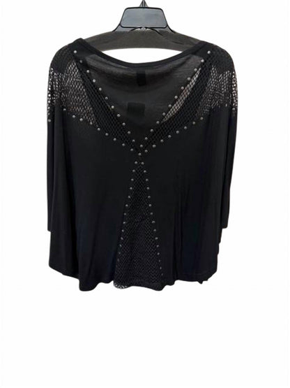 Women Oversized Flutter Sleeve Fishnet Studded Blouse - I Bought a Yard Sale