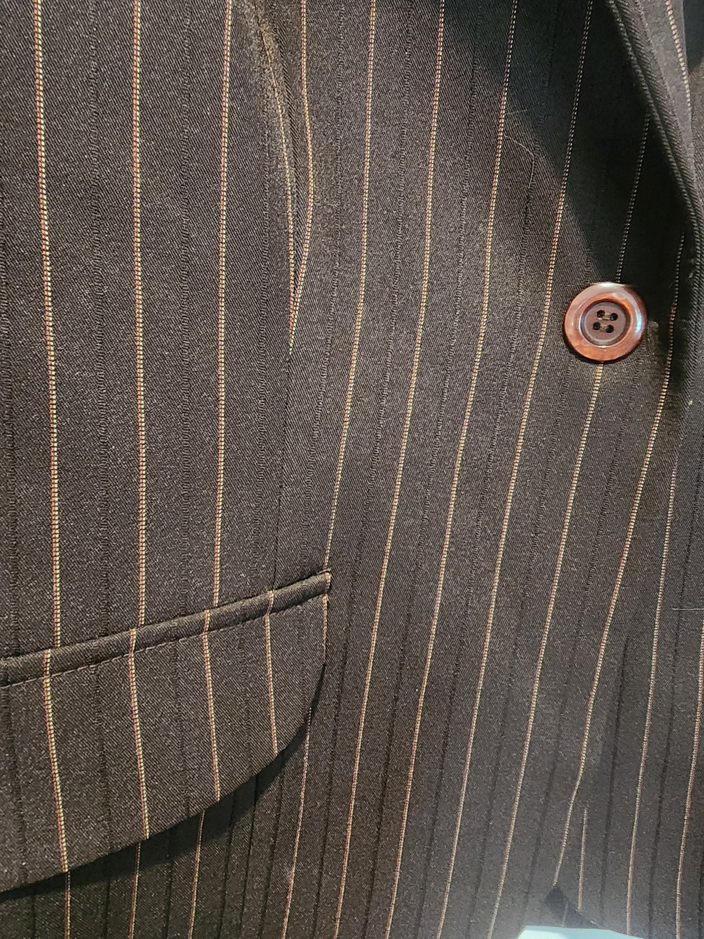 Women's Cato Brown Pinstripe Jacket size 14 - I Bought a Yard Sale