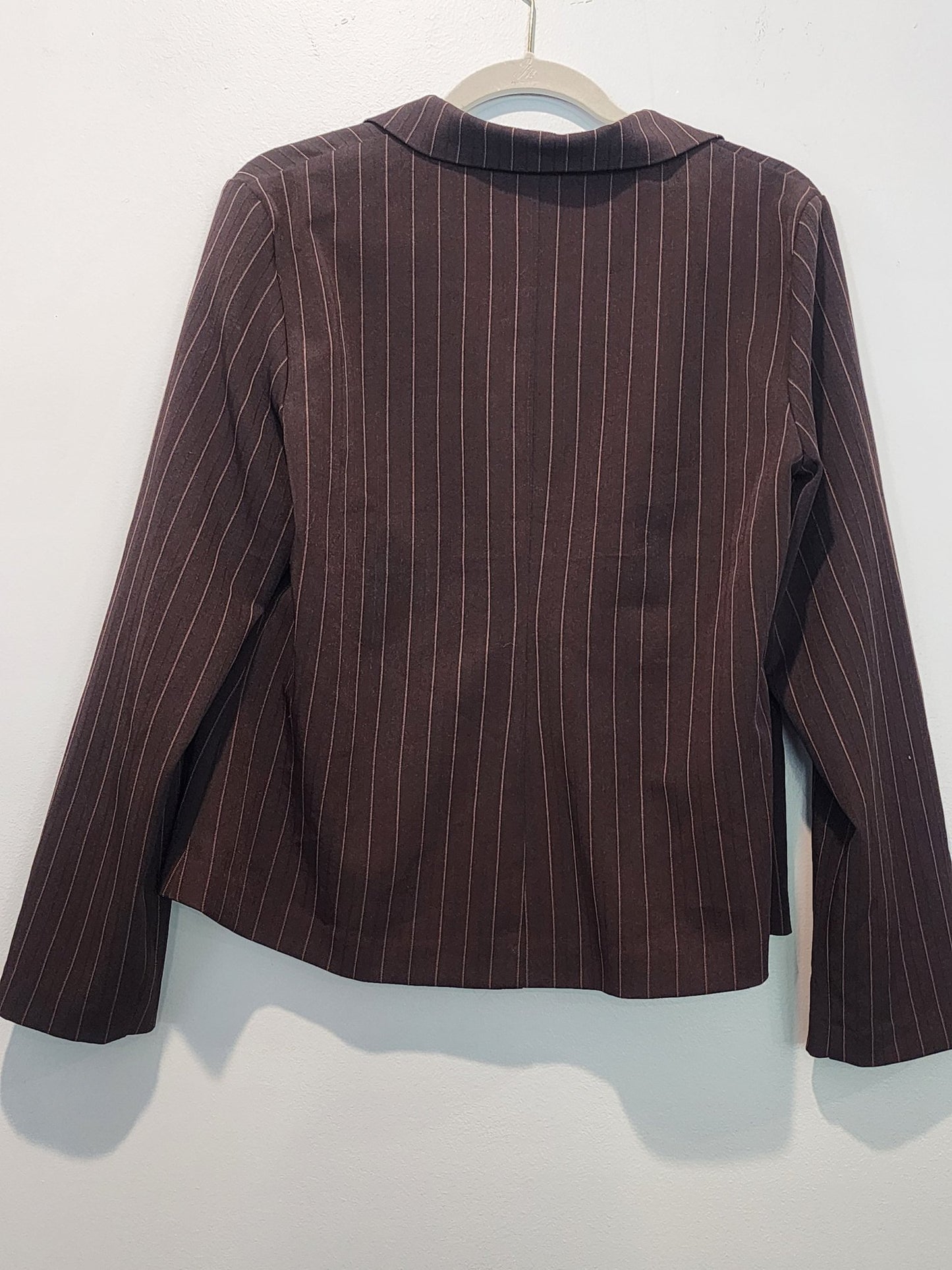 Women's Cato Brown Pinstripe Jacket size 14 - I Bought a Yard Sale