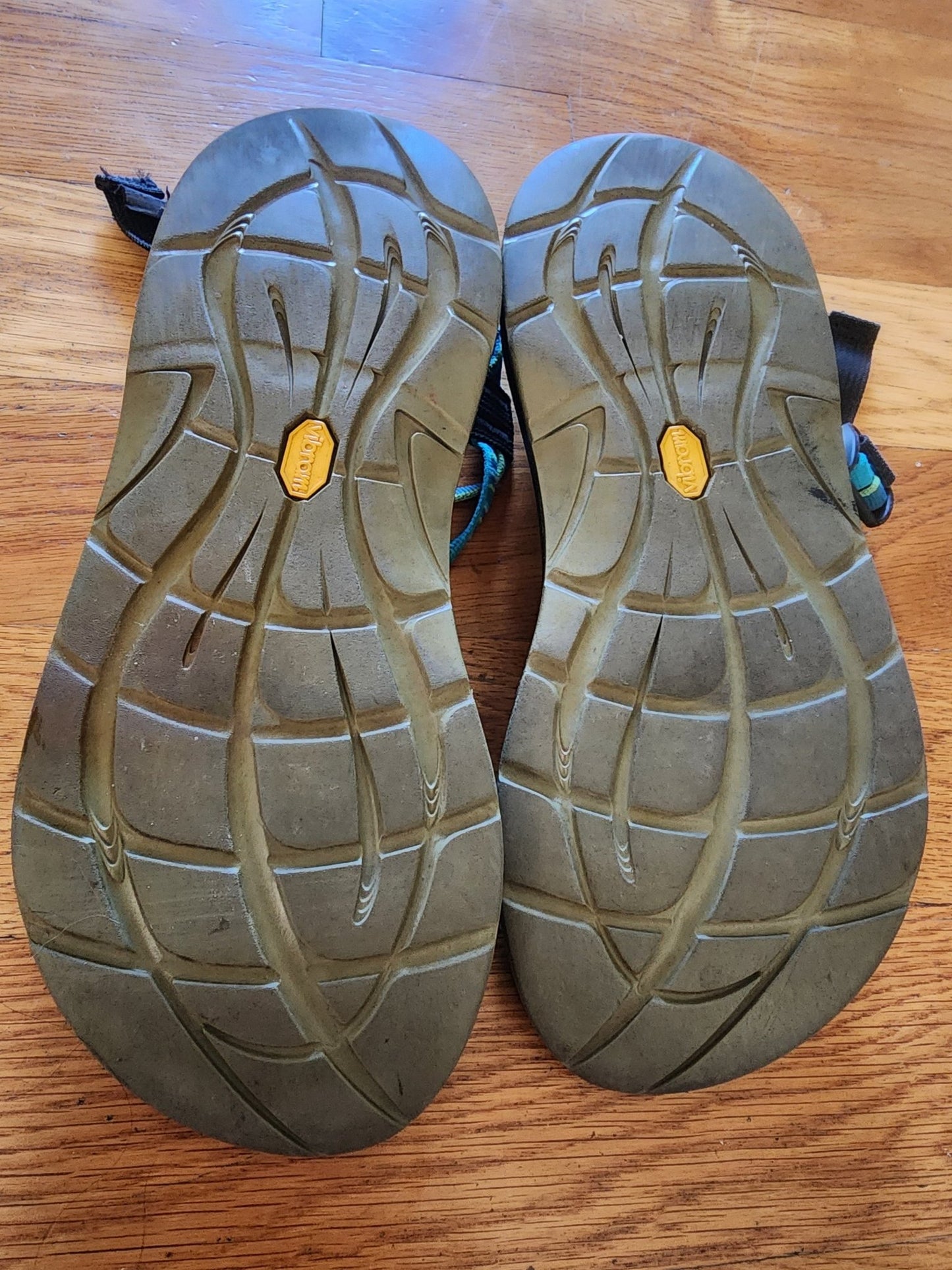 Women's Chaco ZX/2 Yampa River sandals in blue and green, size 10 - I Bought a Yard Sale