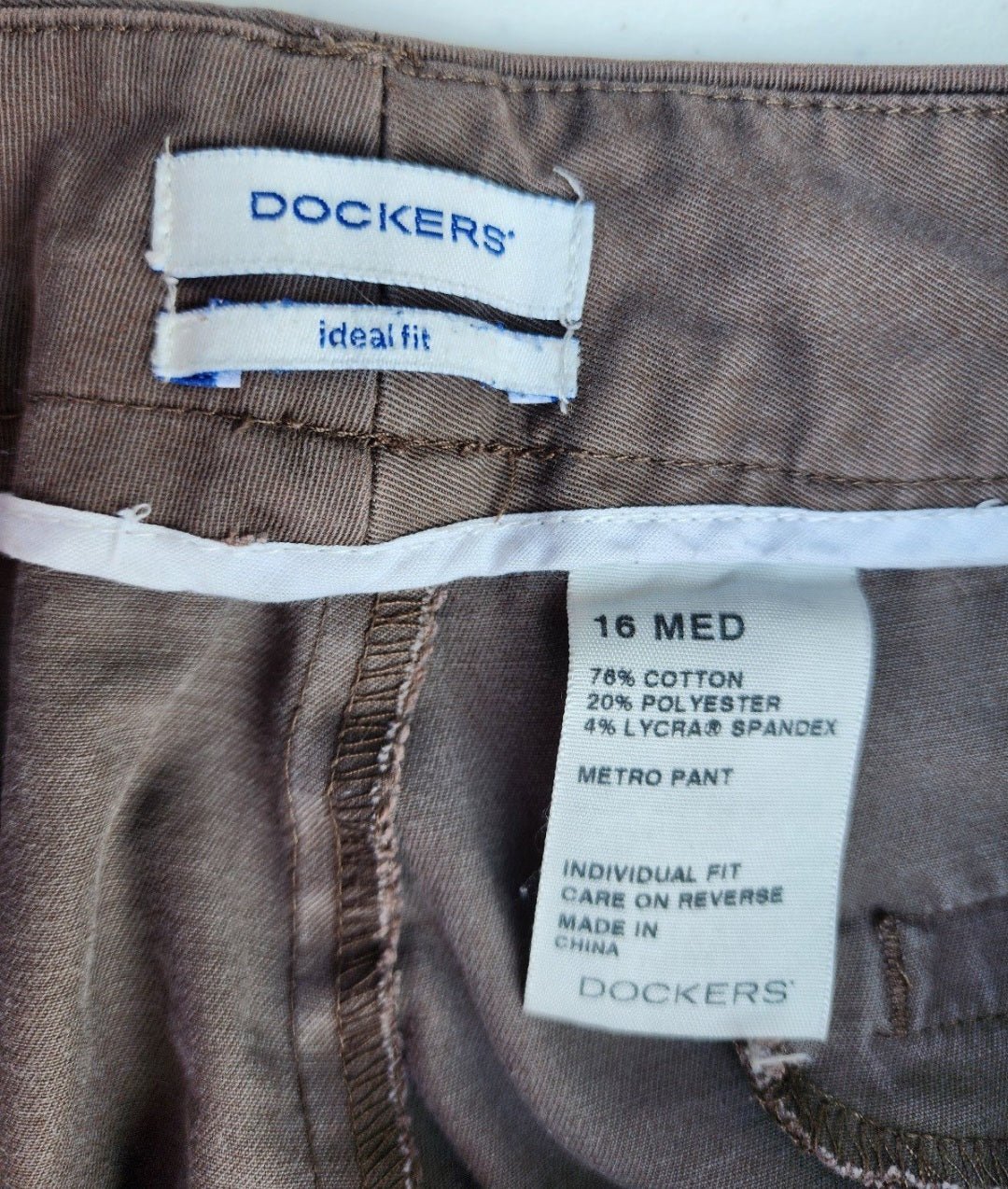 Women's Docker Ideal Fit Pants 16W Tan - I Bought a Yard Sale