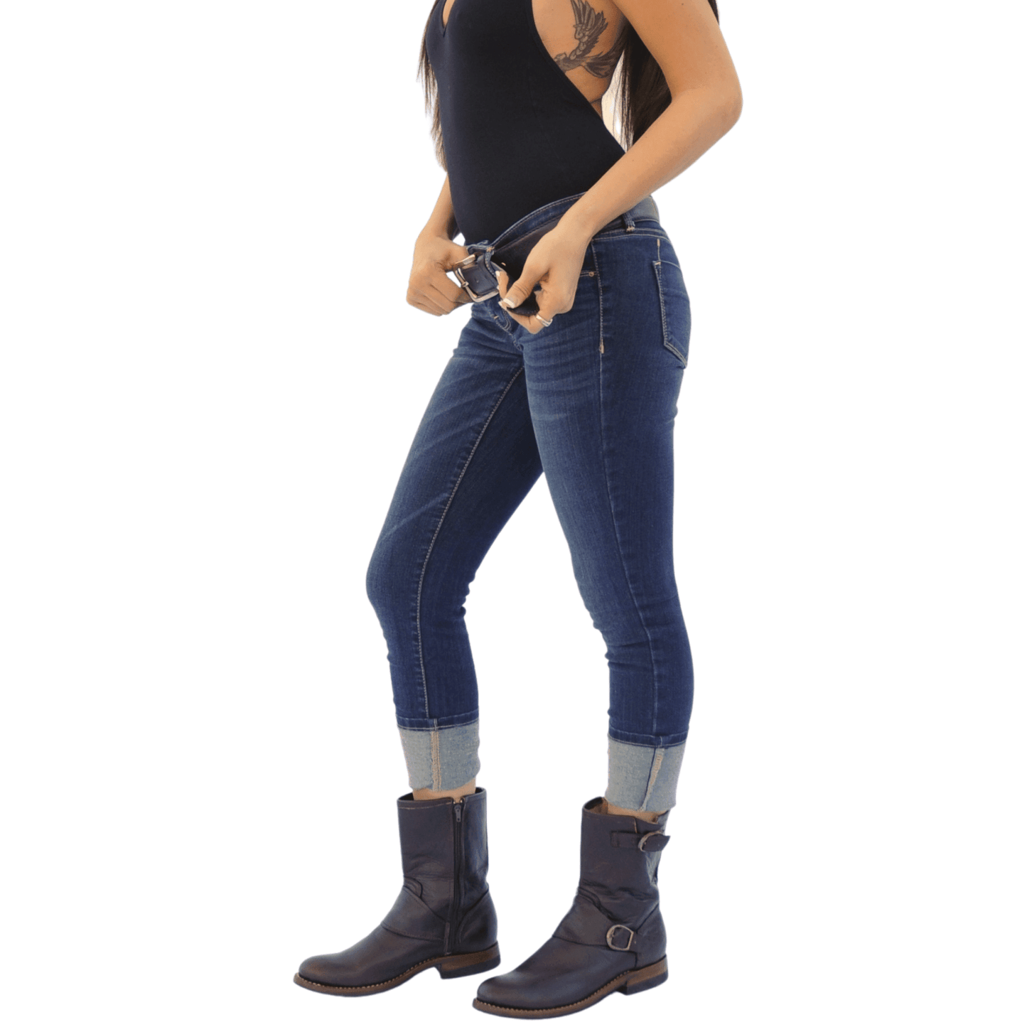 Women's Leather Biker Boots - I Bought a Yard Sale