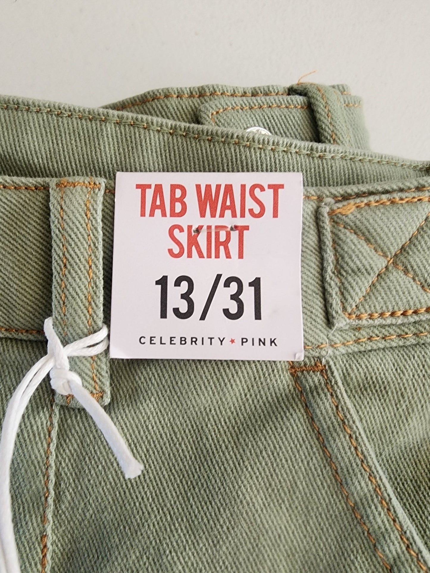 Women's New Green Denim Skirt 13/31 by Celebrity Pink 14.75" long waist 31" - I Bought a Yard Sale