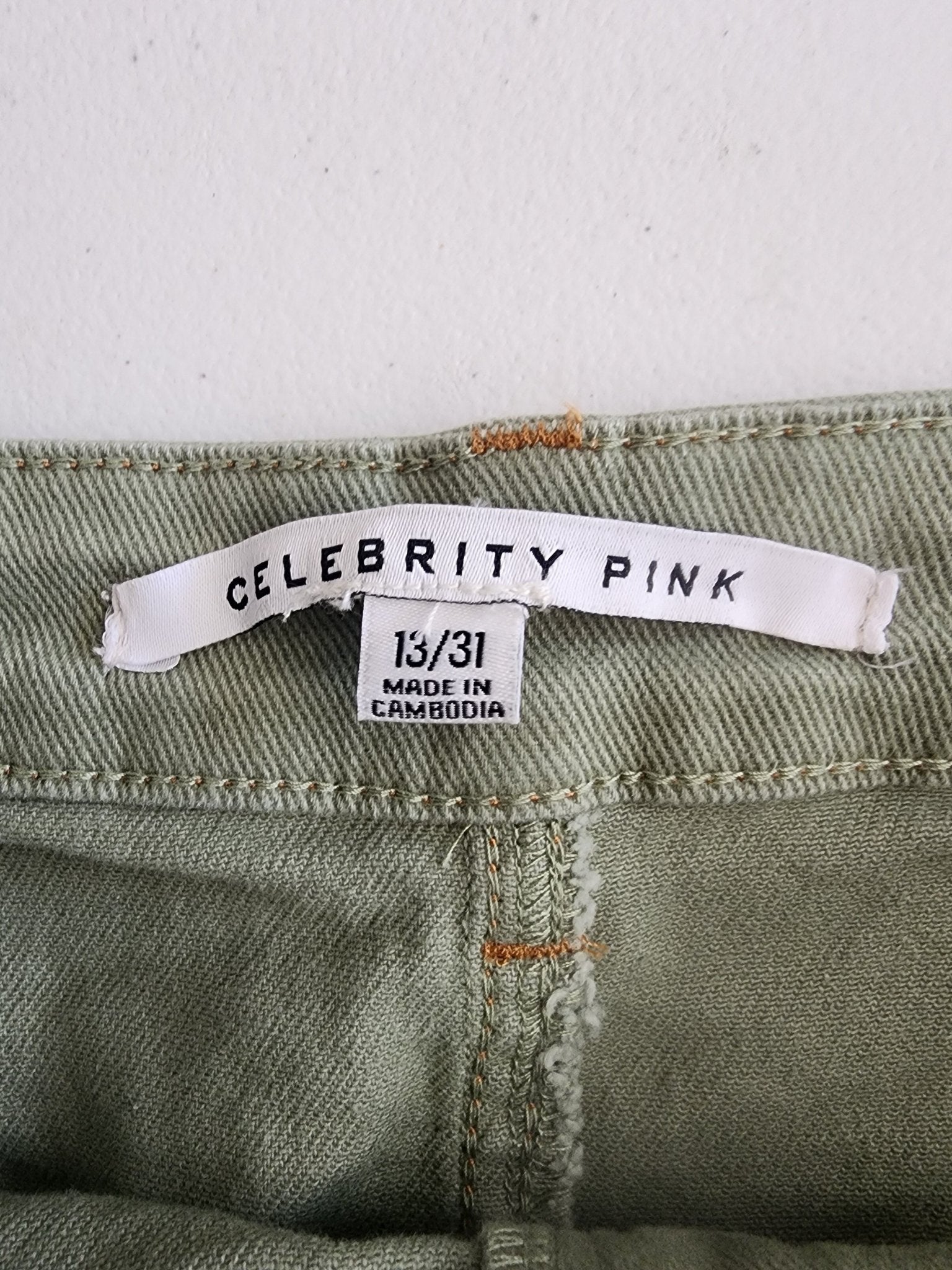 Women's New Green Denim Skirt 13/31 by Celebrity Pink 14.75" long waist 31" - I Bought a Yard Sale