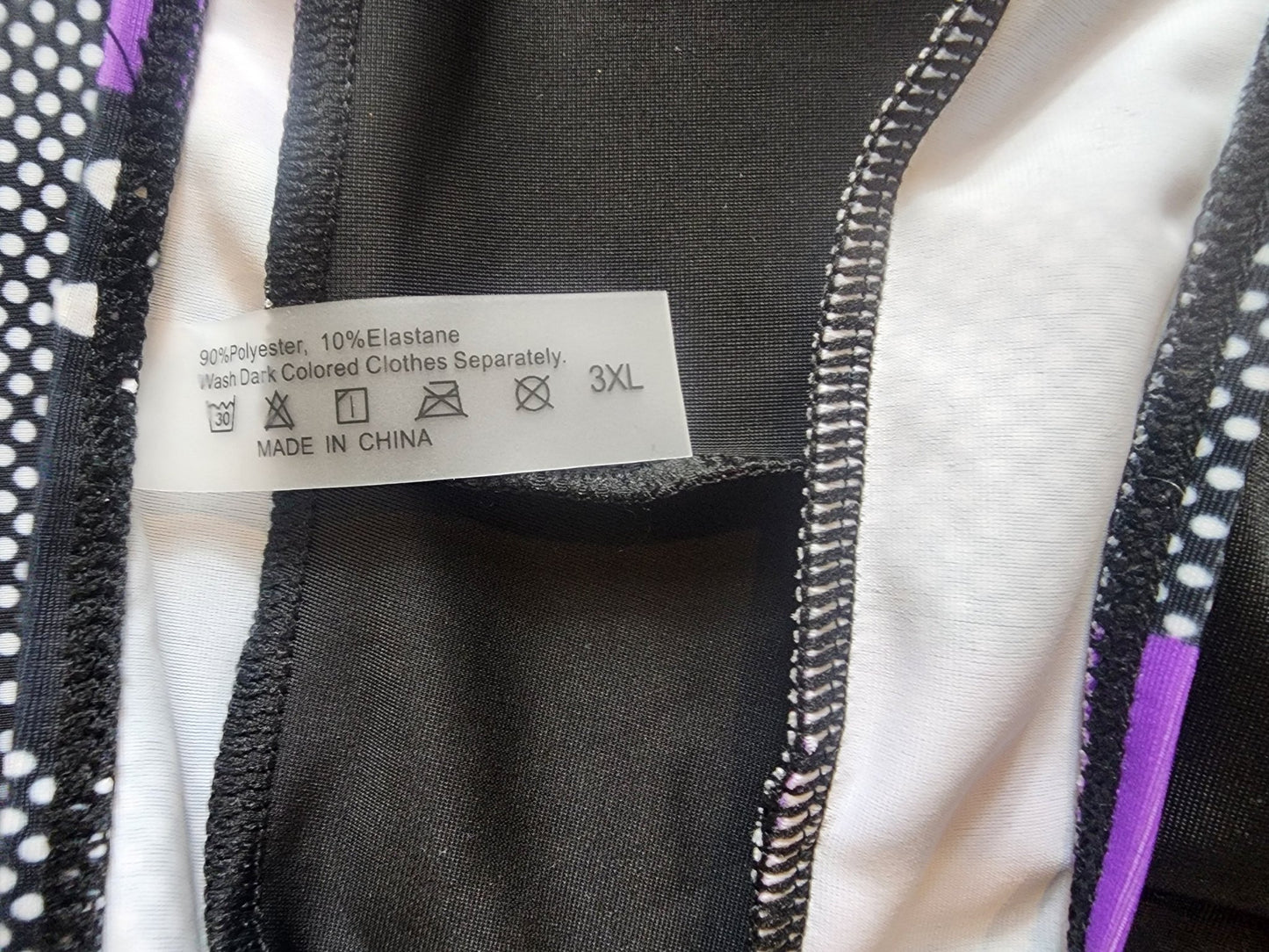Women's Plus Size Swimsuit 18 - 20 Purple Black White - I Bought a Yard Sale