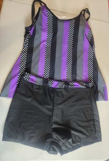 Women's Plus Size Swimsuit 18 - 20 Purple Black White - I Bought a Yard Sale