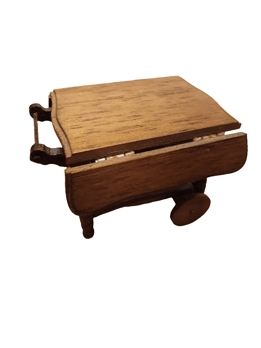 Wooden Dollhouse Colonial Tea Trolley Tea Cart - I Bought a Yard Sale