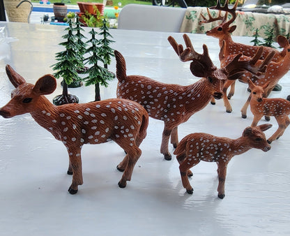 Woodland Deer Cake Topper, Early Educational Waterproof White - Deer Figurine, - I Bought a Yard Sale