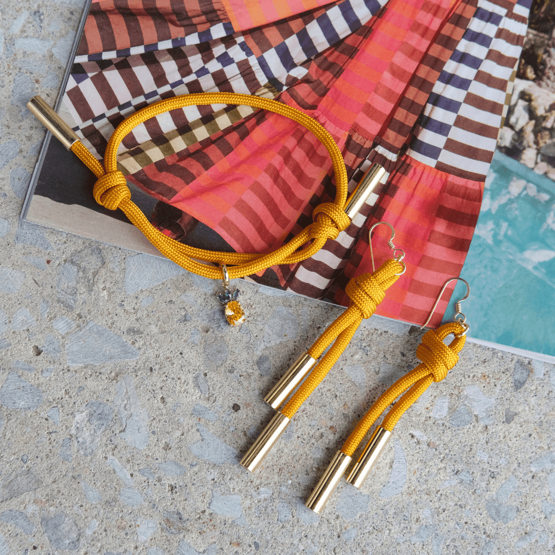 Yellow Cord Bracelet - I Bought a Yard Sale